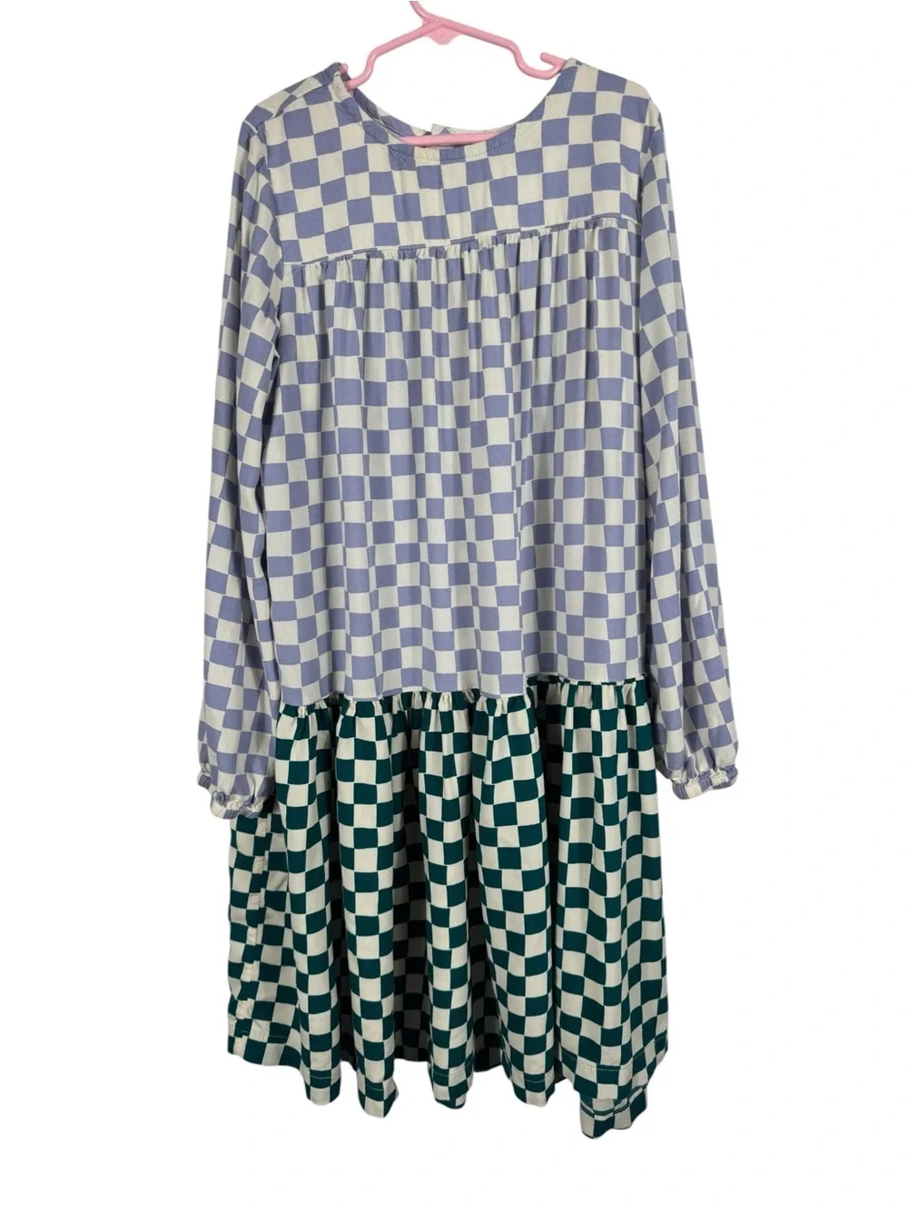 Hanna Andersson Checker Print Twirl Dress, Size 150 (US 12)